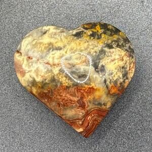 Beautiful Crazy Lace Puffy Heart Crystal